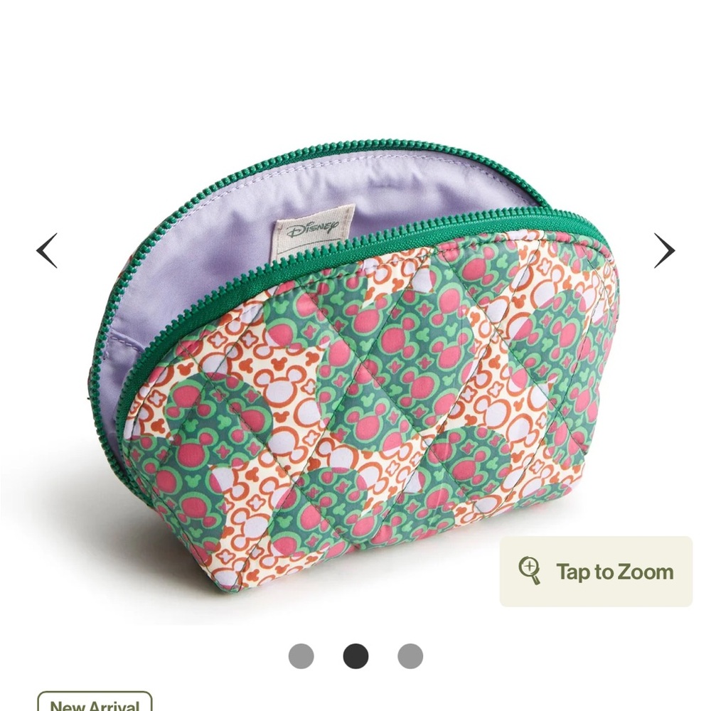 Disney Quilted Cosmetic Bag with Mickey Pattern